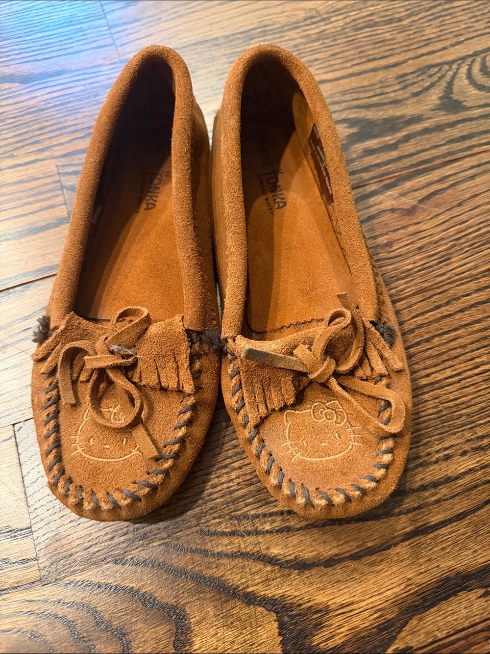 Minnetonka Suede Moccasins in Chestnut